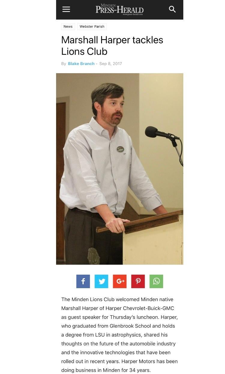 Community Involvement | Harper Chevrolet in Minden LA